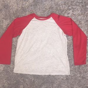 Red and grey baseball tee!!